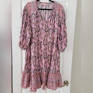 Knox Rose Large Purple-Pink and Green Patterned Mini Dress